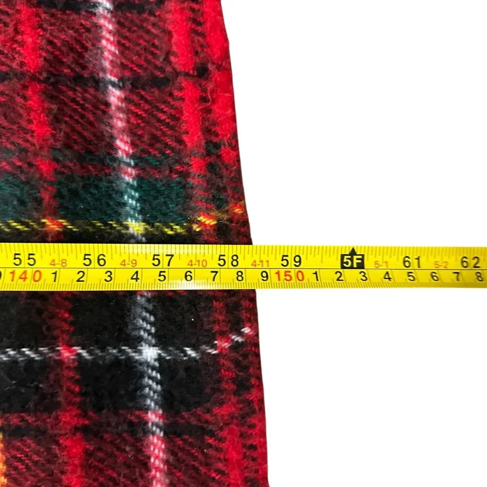 Vintage Tennessee Woolen Mills Red Plaid Stadium Blanket Acrylic USA Snuggle